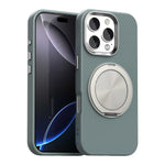 For iPhone 16 Pro Case Rotating Magnetic Kickstand Carbon Fiber Texture TPU + PET + PC Phone Cover