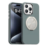 For iPhone 15 Pro Case Rotating Magnetic Kickstand Carbon Fiber Texture TPU + PET + PC Phone Cover