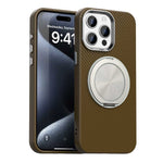 For iPhone 15 Pro Case Rotating Magnetic Kickstand Carbon Fiber Texture TPU + PET + PC Phone Cover