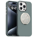 For iPhone 14 Pro Max Case Rotating Magnetic Kickstand Carbon Fiber Texture TPU + PET + PC Phone Cover