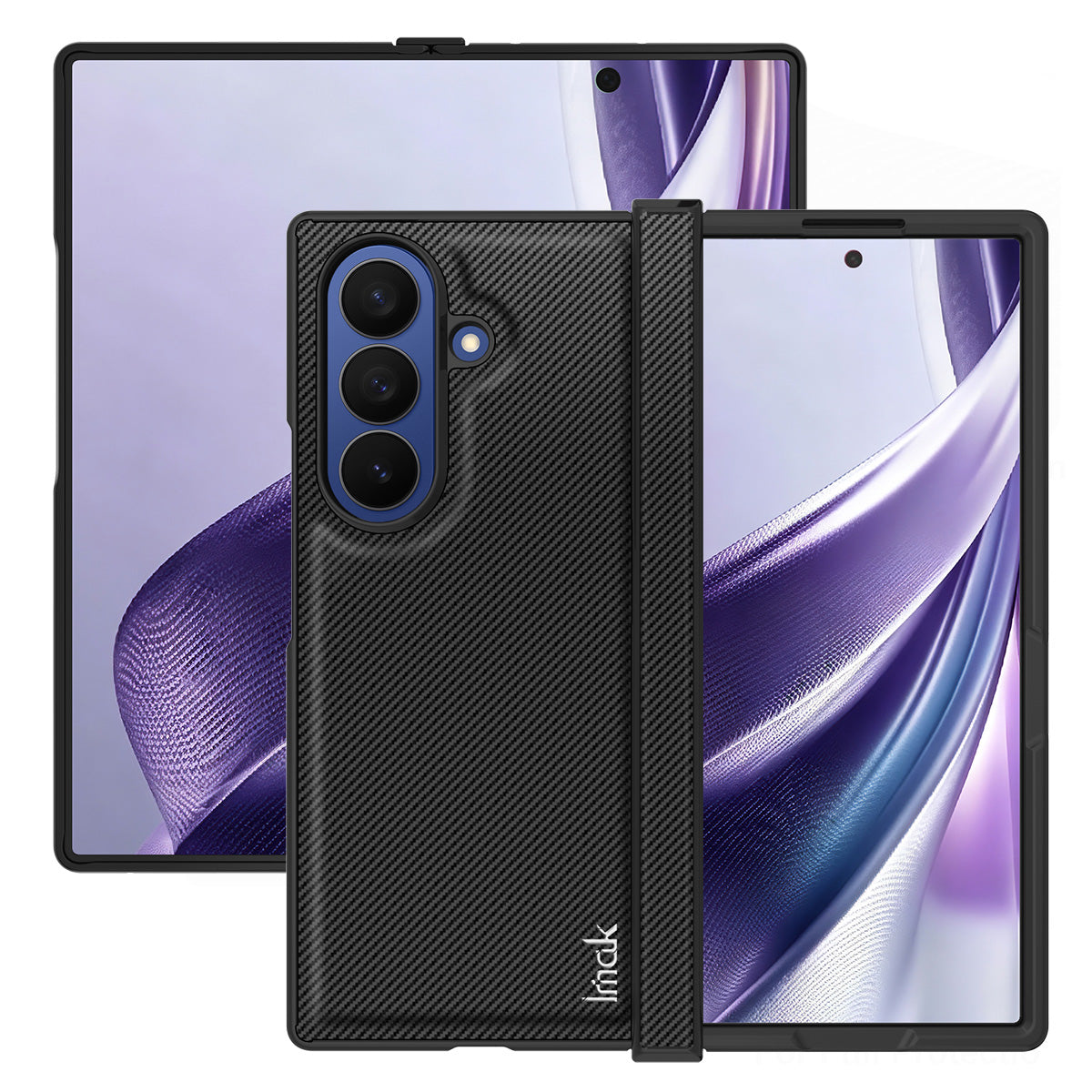 IMAK til Samsung Galaxy Z Fold8 Ultra Ruiyi Series Cover Kulfibertekstur Læder + PC Telefoncover