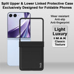 IMAK Ruiyi-serien för Samsung Galaxy Z Flip8-skal i kolfibertexturerat läder + PC-mobilskal