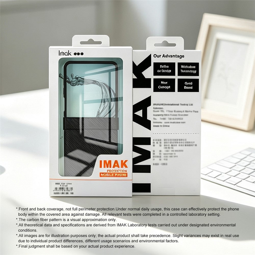 IMAK Ruiyi-serien för Samsung Galaxy Z Flip8-skal i kolfibertexturerat läder + PC-mobilskal