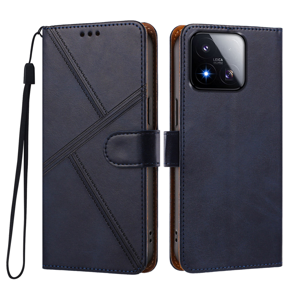 For Xiaomi 17 Max Case Diamond Stitch PU Leather Wallet Flip Phone Cover with Wrist Strap