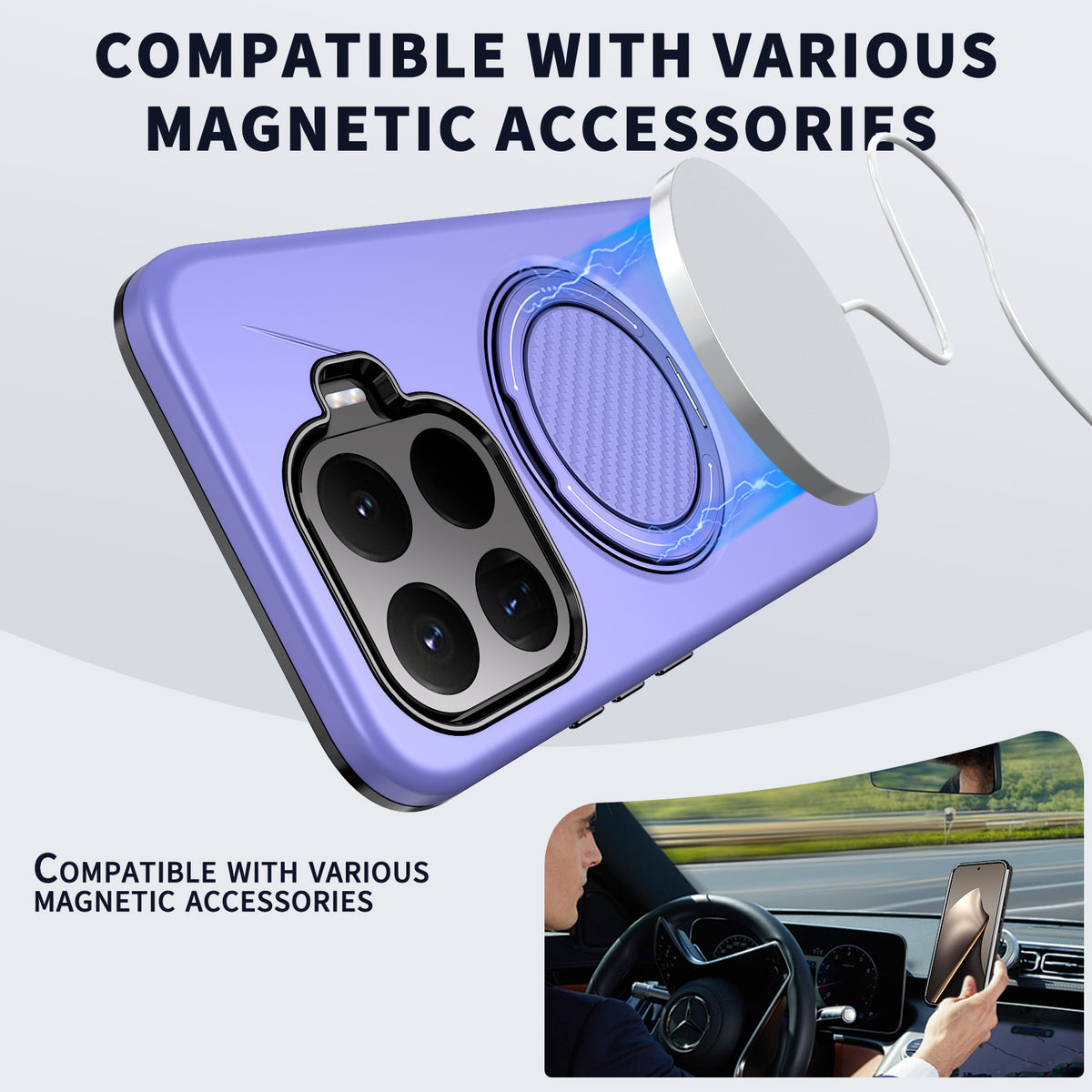 Xiaomi 17T Pro Magnetiskt Skal Roterande Stativ TPU + PC mobilskal