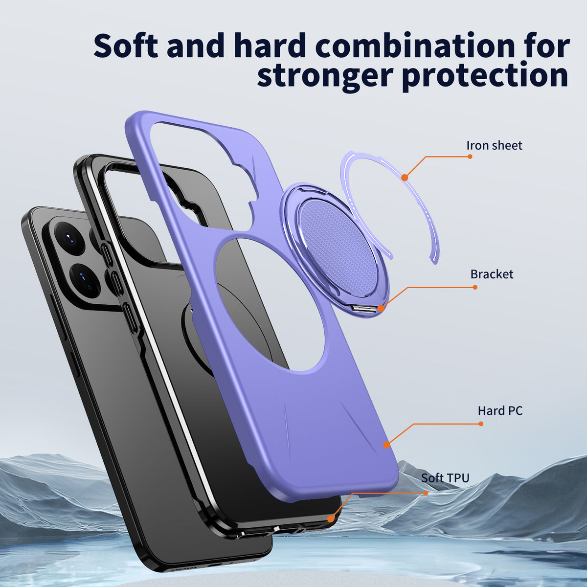 Xiaomi 17T Pro Magnetiskt Skal Roterande Stativ TPU + PC mobilskal