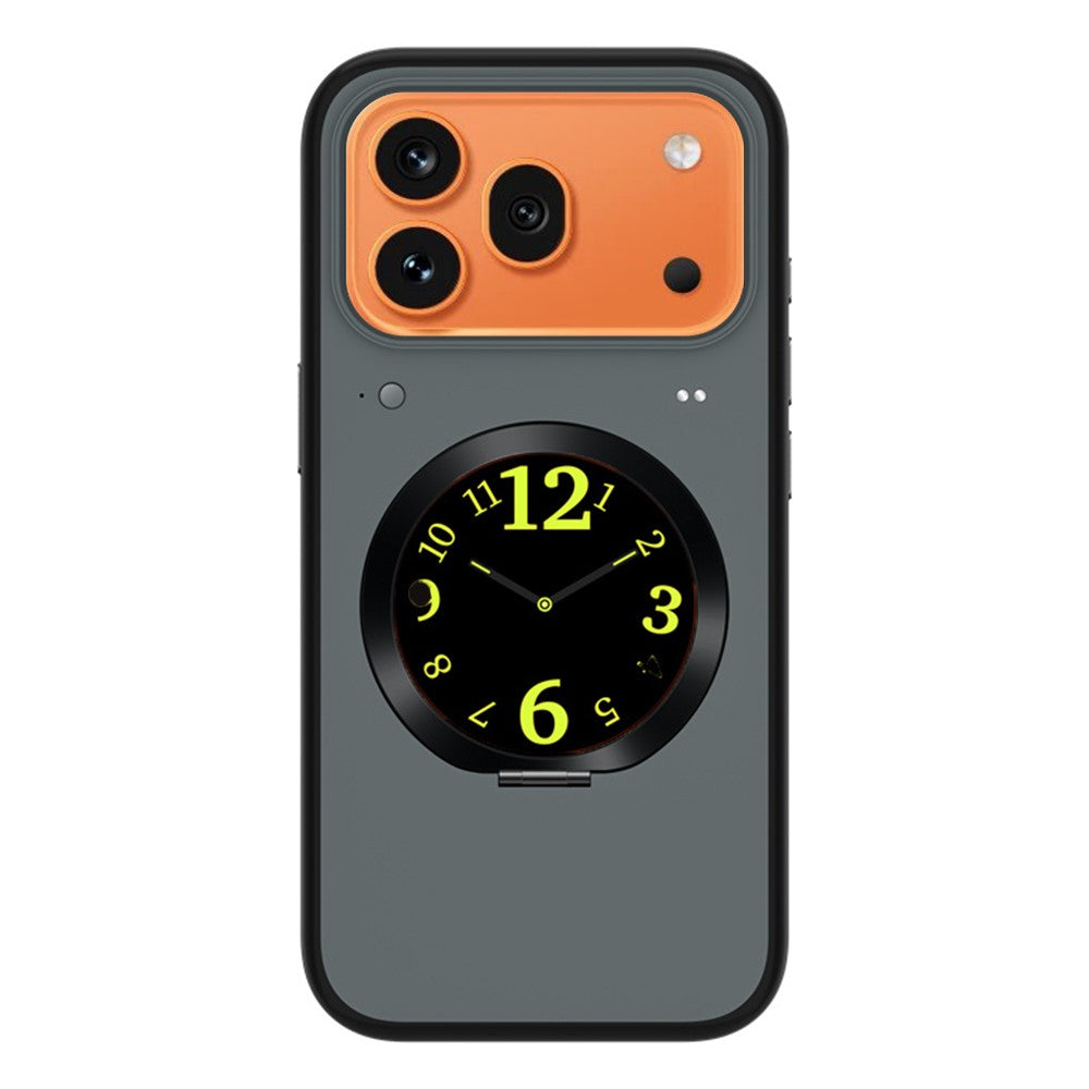 För iPhone 17 Pro Max Magnetiskt skal 1,52 tum Smart Display Härdat glas + PC + TPU Mobilskal med stativ