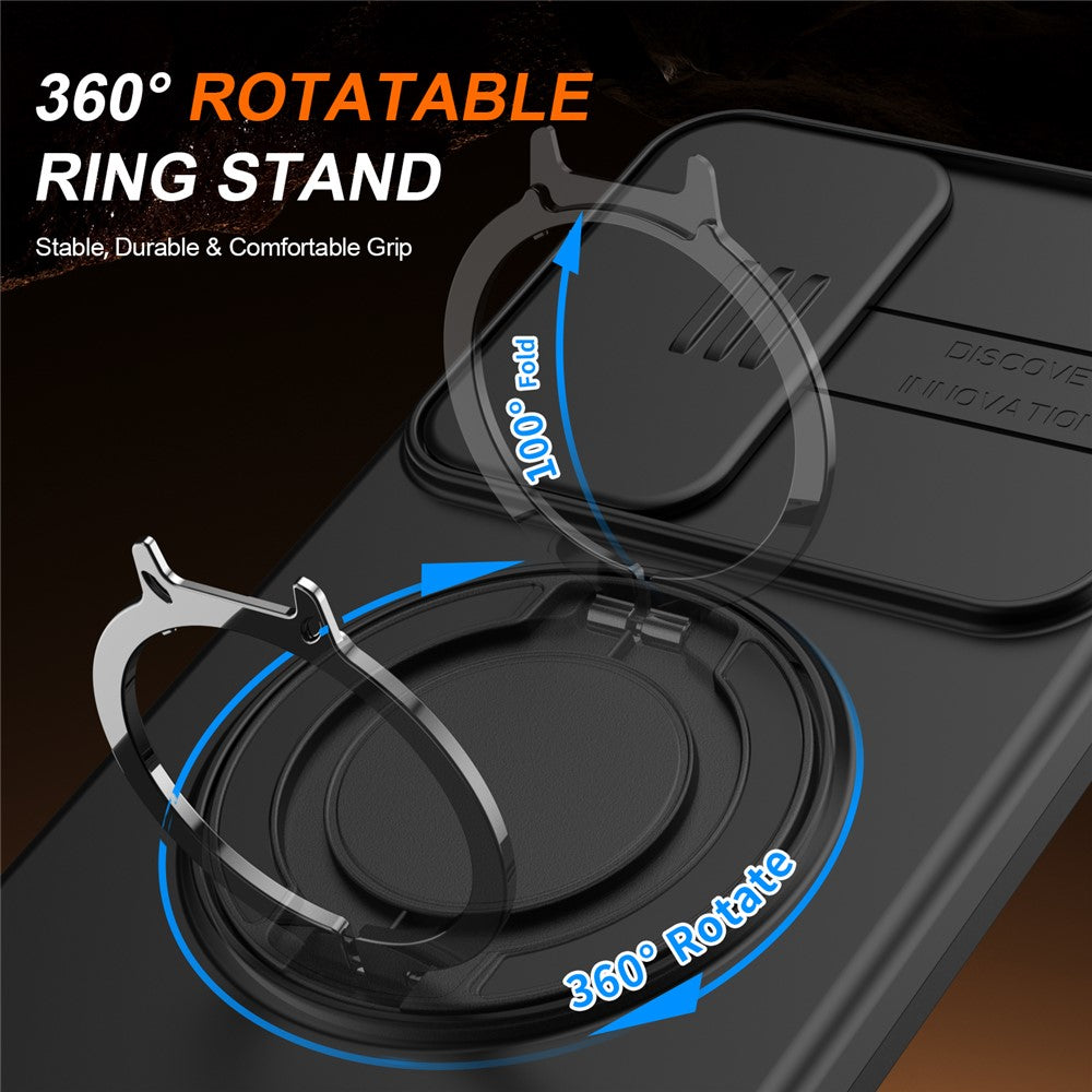 Til Samsung Galaxy S26 FE Magnetisk Cover Ring Kickstand Skyde Kamera Cover TPU PC Hybrid Telefoncover