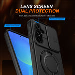 Til Samsung Galaxy S26 FE Magnetisk Cover Ring Kickstand Skyde Kamera Cover TPU PC Hybrid Telefoncover