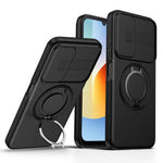 For Xiaomi Redmi A7 Pro 5G / Redmi A7 Pro 4G (171.56mm) Magnetic Case Ring Kickstand Slide Camera Cover TPU PC Hybrid Phone Shell
