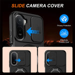 For Xiaomi Redmi A7 Pro 5G / Redmi A7 Pro 4G (171.56mm) Magnetic Case Ring Kickstand Slide Camera Cover TPU PC Hybrid Phone Shell