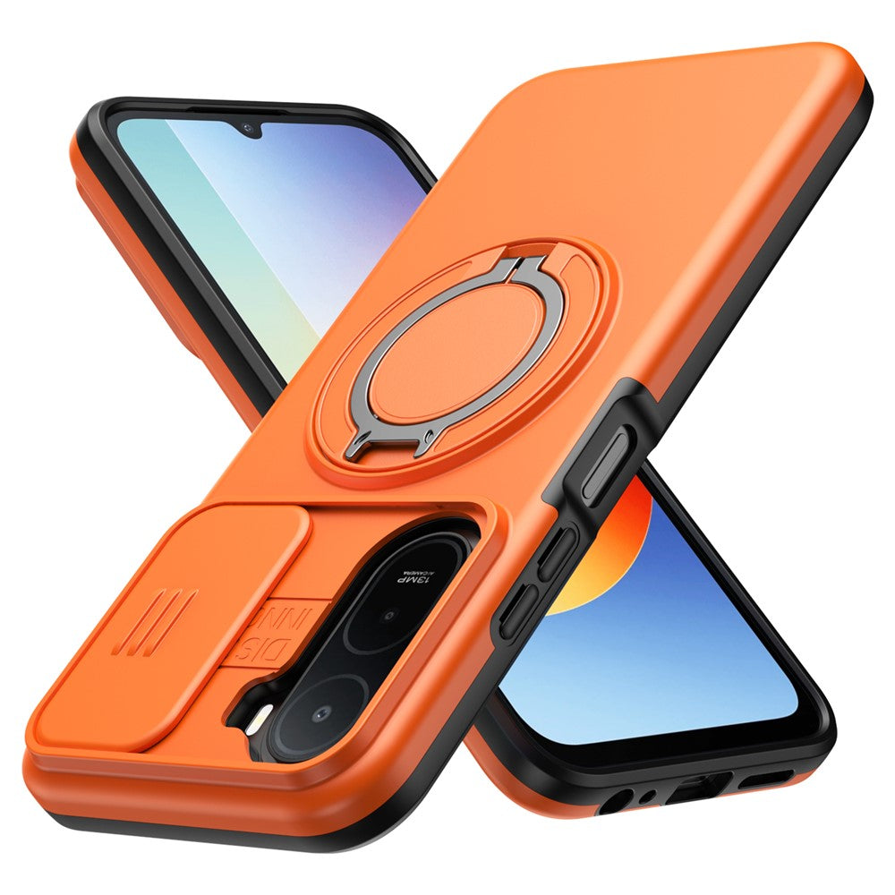 For Xiaomi Redmi A7 Pro 5G / Redmi A7 Pro 4G (171.56mm) Magnetic Case Ring Kickstand Slide Camera Cover TPU PC Hybrid Phone Shell