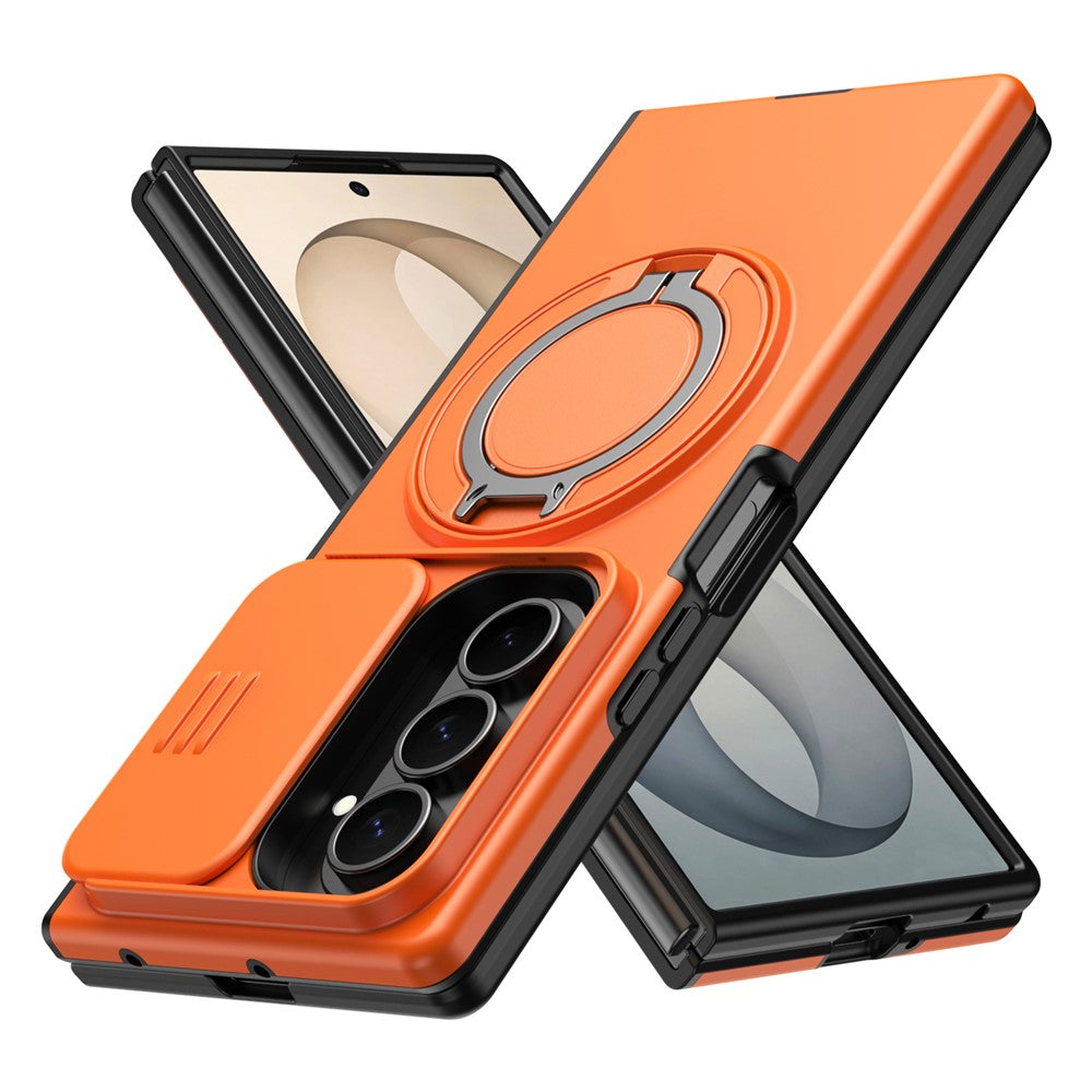 For Samsung Galaxy Z Fold8 Ultra / Z Fold7 5G Magnetic Case Ring Kickstand Slide Camera Cover TPU PC Hybrid Phone Shell