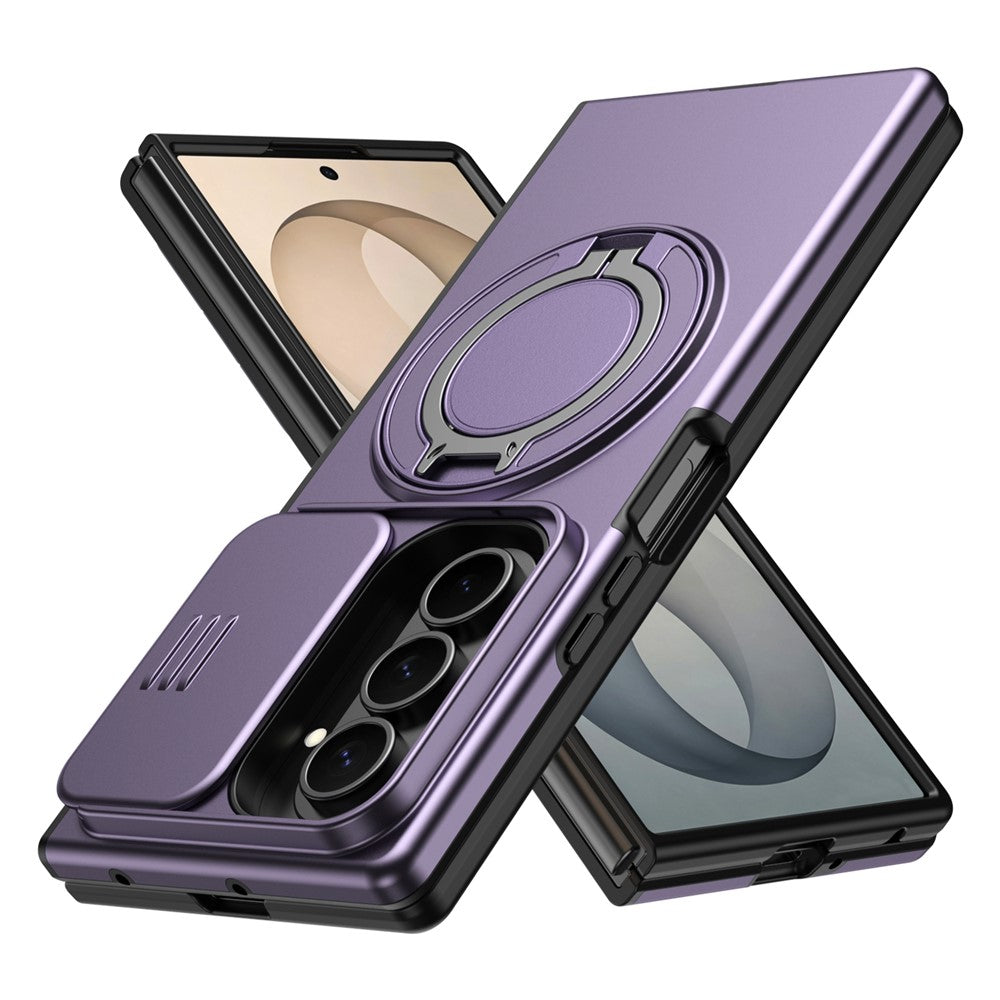 Til Samsung Galaxy Z Fold8 Ultra / Z Fold7 5G Magnetisk Etui Ring Kickstand Skydbart Kamera Cover TPU PC Hybrid Telefoncover