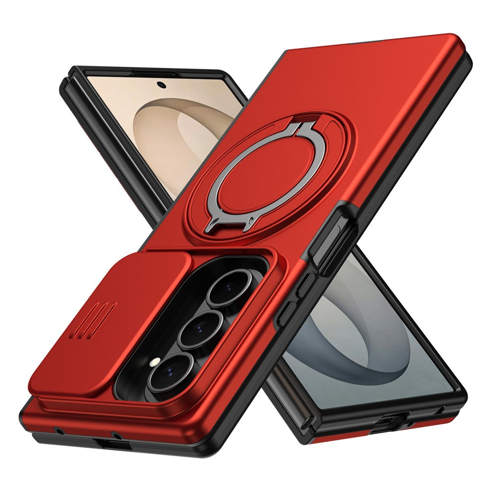 Til Samsung Galaxy Z Fold8 Ultra / Z Fold7 5G Magnetisk Etui Ring Kickstand Skydbart Kamera Cover TPU PC Hybrid Telefoncover