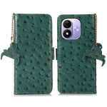 For Xiaomi Redmi Note 17 4G (Global) / Note 17 5G (Global) / Note 17 (India / China) 5G Case RFID Blocking Genuine Cow Leather Phone Case Ostrich Texture
