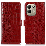 For Xiaomi Redmi Note 17 4G (Global) / Note 17 5G (Global) / Note 17 (India / China) 5G Case RFID Blocking Wallet Crocodile Texture Genuine Cow Leather Phone Cover
