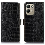 For Xiaomi Redmi Note 17 4G (Global) / Note 17 5G (Global) / Note 17 (India / China) 5G Case RFID Blocking Wallet Crocodile Texture Genuine Cow Leather Phone Cover