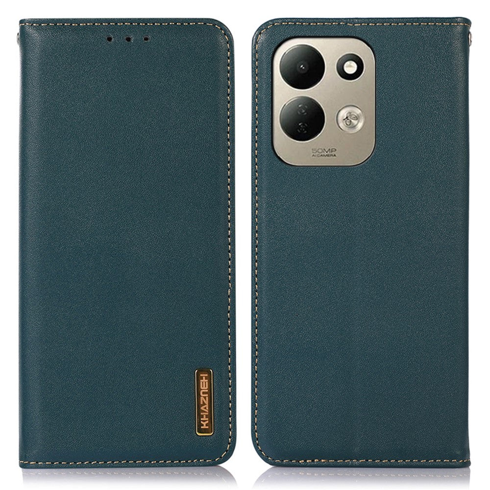 KHAZNEH For Xiaomi Redmi Note 17 4G (Global) / Note 17 5G (Global) / Note 17 (India / China) 5G Case Wallet Genuine Cow Leather Phone Cover Nappa Texture