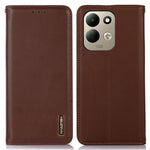 KHAZNEH For Xiaomi Redmi Note 17 4G (Global) / Note 17 5G (Global) / Note 17 (India / China) 5G Case Wallet Genuine Cow Leather Phone Cover Nappa Texture