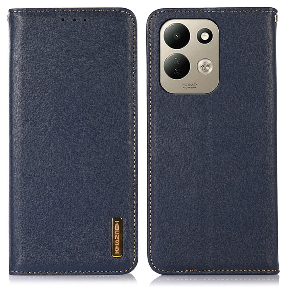 KHAZNEH For Xiaomi Redmi Note 17 4G (Global) / Note 17 5G (Global) / Note 17 (India / China) 5G Case Wallet Genuine Cow Leather Phone Cover Nappa Texture