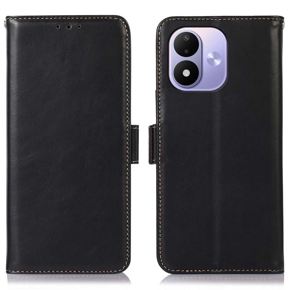 For Xiaomi Redmi 17 5G  /  Redmi 17 4G Case RFID Blocking Genuine Cow Leather Wallet Phone Cover