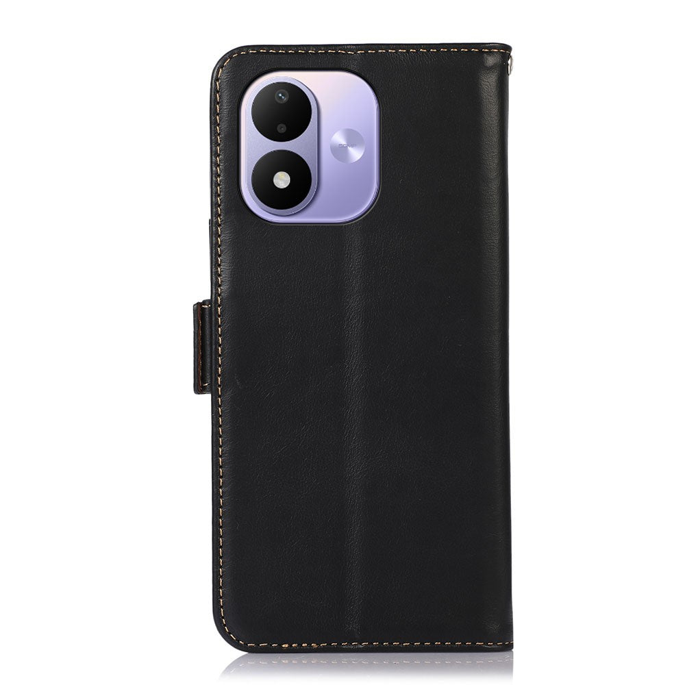 For Xiaomi Redmi 17 5G  /  Redmi 17 4G Case RFID Blocking Genuine Cow Leather Wallet Phone Cover
