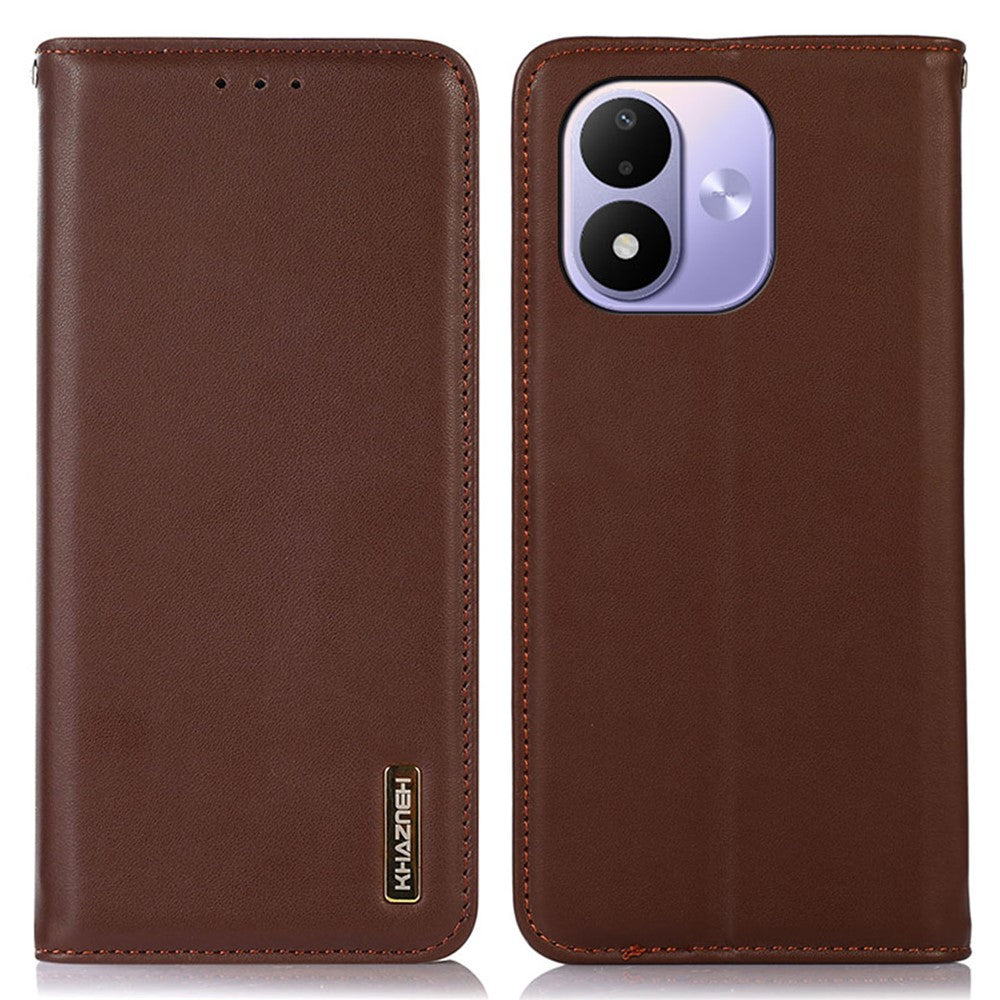 KHAZNEH pung-etui til Xiaomi Redmi 17 5G / Redmi 17 4G i ægte koskind med nappatekstur