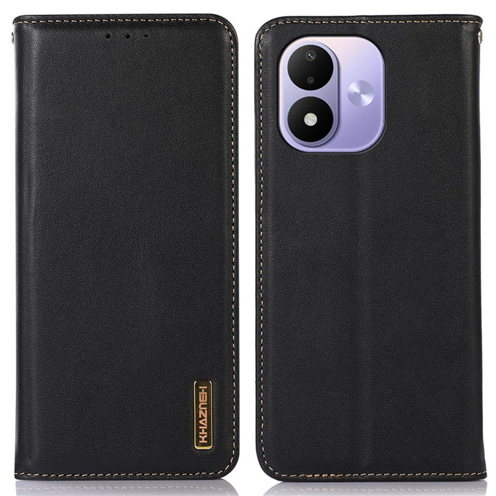 KHAZNEH pung-etui til Xiaomi Redmi 17 5G / Redmi 17 4G i ægte koskind med nappatekstur