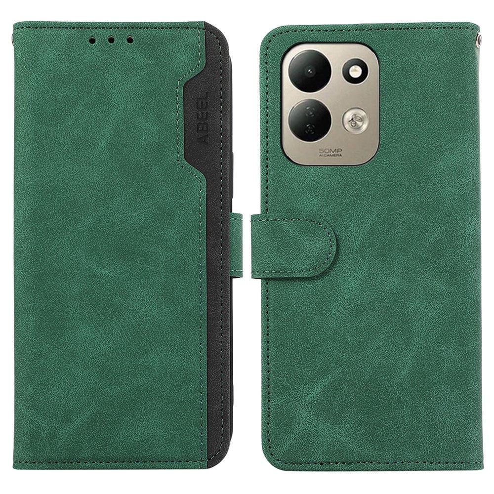 ABEEL For Xiaomi Redmi 17 4G  /  Redmi 17 5G Case Color Splicing Leather Flip Phone Cover RFID Blocking