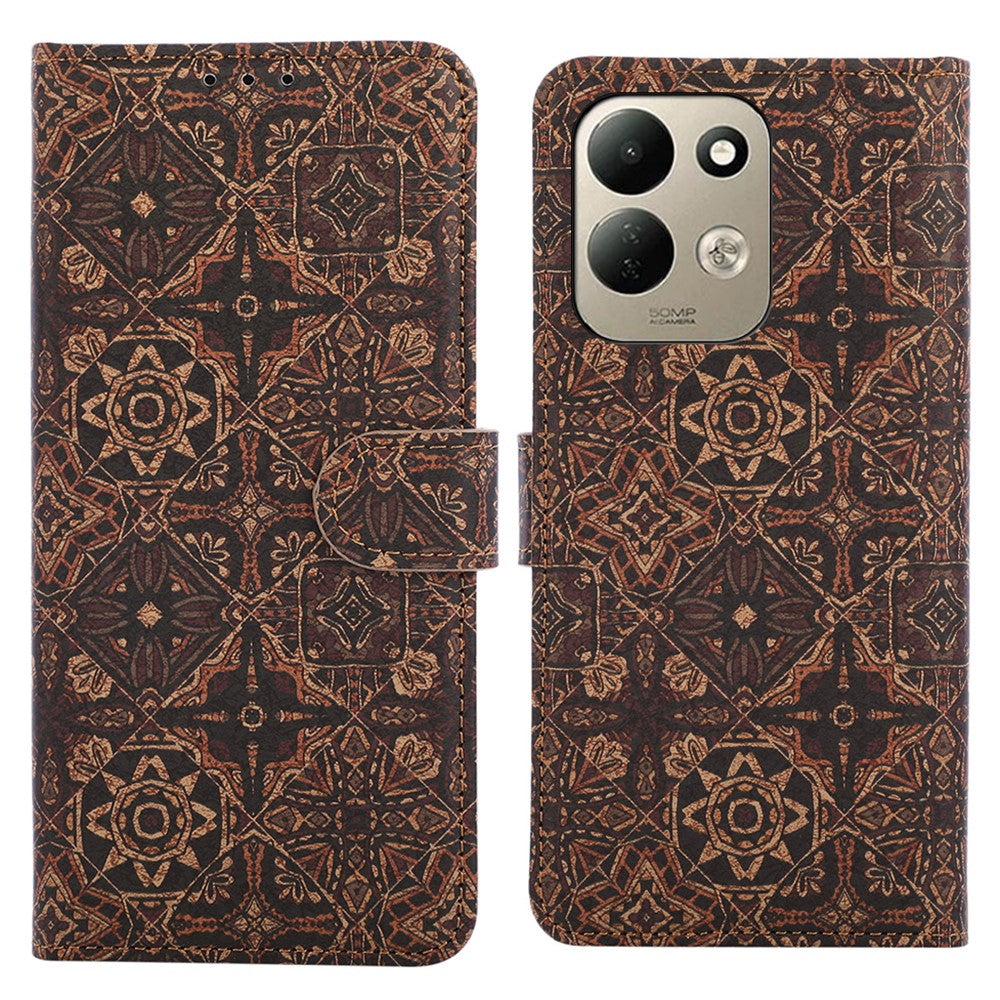 Xiaomi Redmi 17 5G / Redmi 17 4G Läderplånboksfodral Bohemiskt TPU PU mobilskal med Stativ