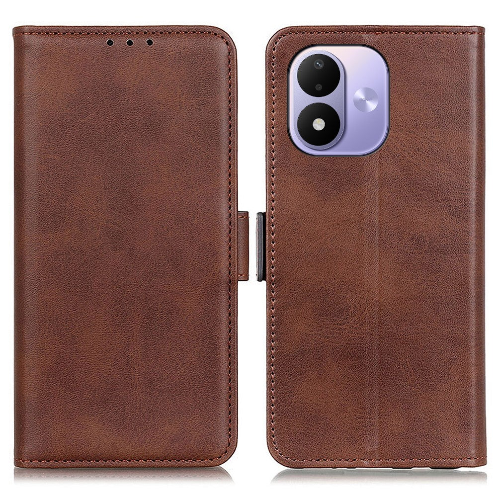For Xiaomi Redmi Note 17 4G (Global) / Note 17 5G (Global) / Note 17 (India / China) 5G Case Stand Cowhide Texture PU Leather Phone Cover