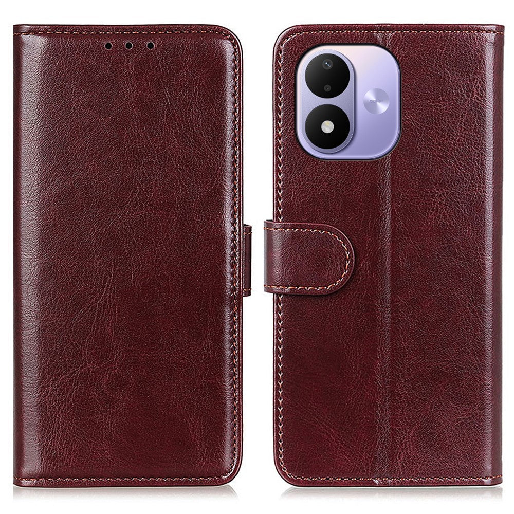 For Xiaomi Redmi Note 17 4G (Global) / Note 17 5G (Global) / Note 17 (India / China) 5G Case Crazy Horse Texture PU Leather Phone Stand Cover