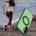 For Samsung Galaxy S25 / 24 Case with Rotating Magnetic Kickstand PC + TPU Skin-Touch Phone Cover
