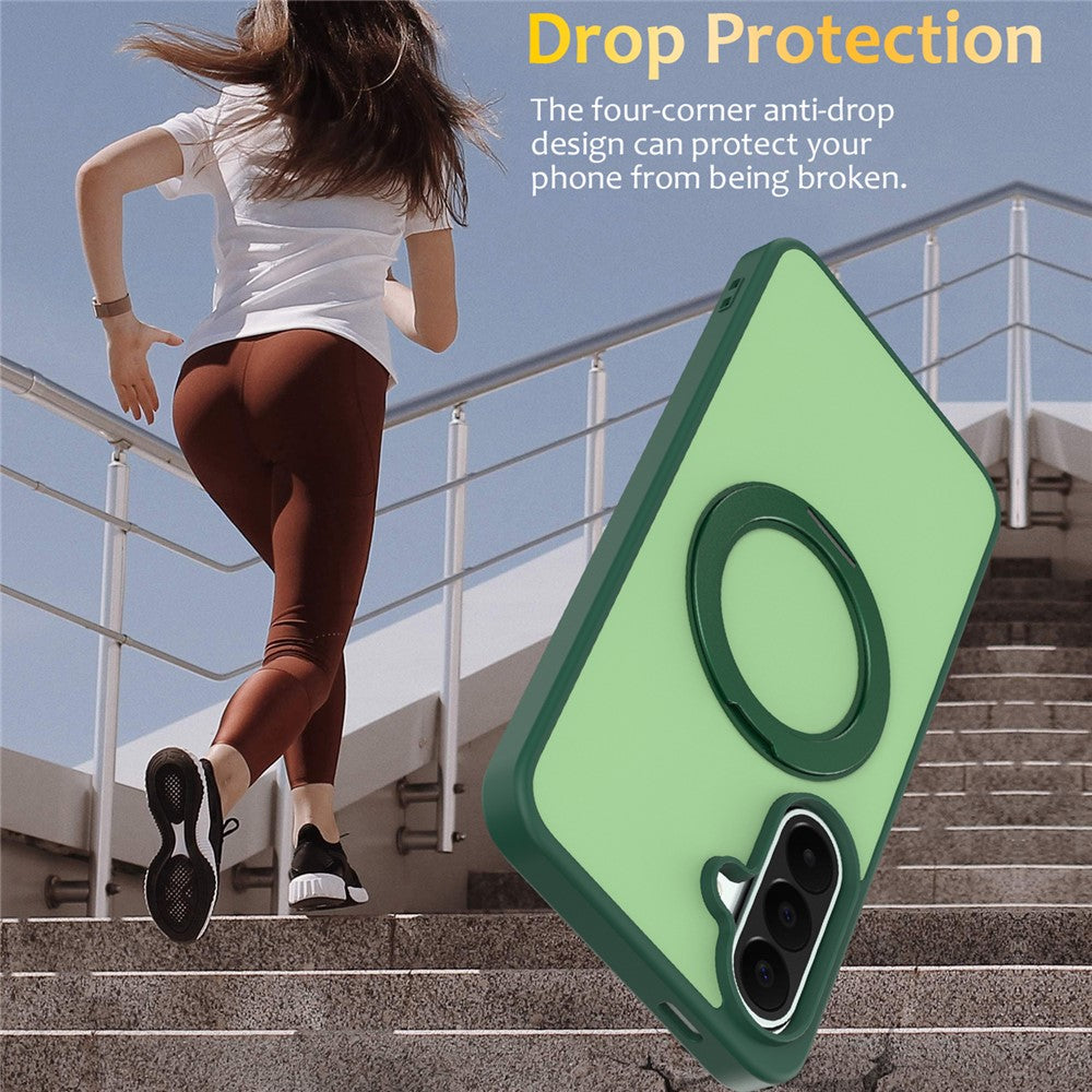 For Samsung Galaxy S25 / 24 Case with Rotating Magnetic Kickstand PC + TPU Skin-Touch Phone Cover