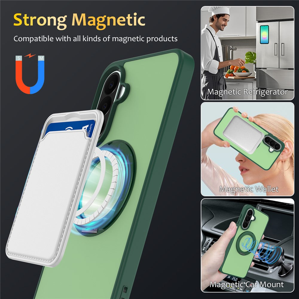 For Samsung Galaxy S25 / 24 Case with Rotating Magnetic Kickstand PC + TPU Skin-Touch Phone Cover
