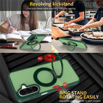 For Samsung Galaxy S25 / 24 Case with Rotating Magnetic Kickstand PC + TPU Skin-Touch Phone Cover