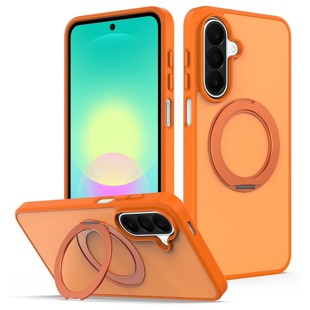 For Samsung Galaxy S25 / 24 Case with Rotating Magnetic Kickstand PC + TPU Skin-Touch Phone Cover