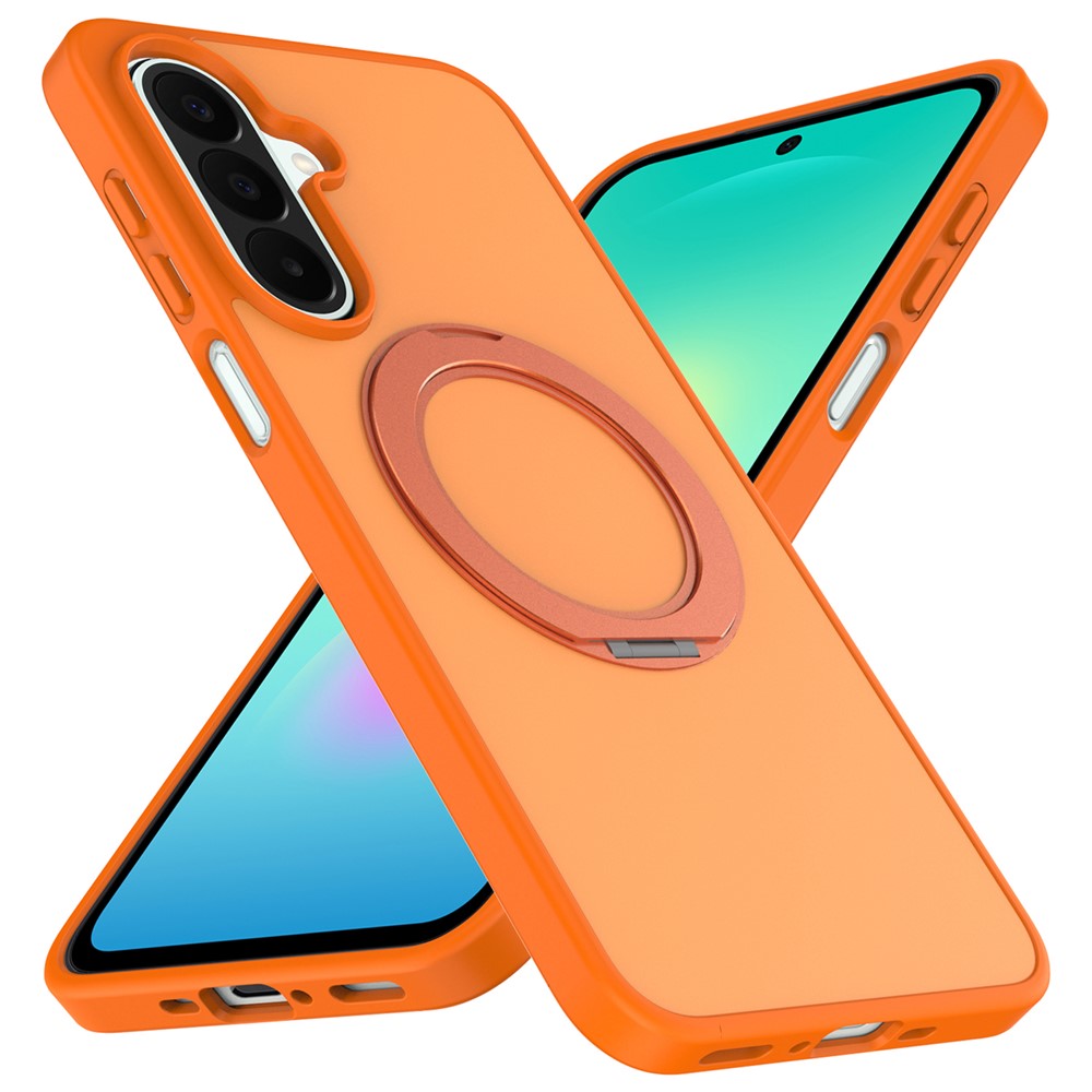 Samsung Galaxy S26 FE / S25 FE-skal med roterande magnetiskt stativ PC + TPU Skin-Touch-mobilskal