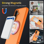 Samsung Galaxy S26 FE / S25 FE-skal med roterande magnetiskt stativ PC + TPU Skin-Touch-mobilskal