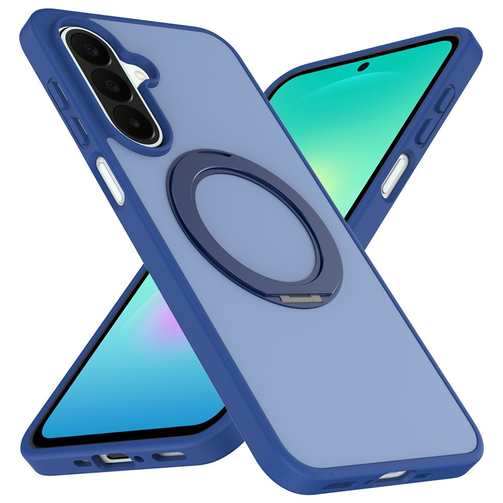 For Samsung Galaxy S26+ Case with Rotating Magnetic Kickstand PC + TPU Skin-Touch Phone Cover