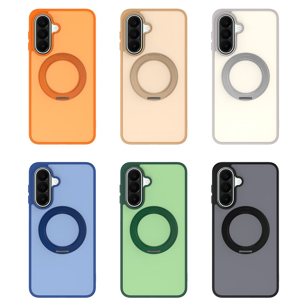 For Samsung Galaxy S26+ Case with Rotating Magnetic Kickstand PC + TPU Skin-Touch Phone Cover
