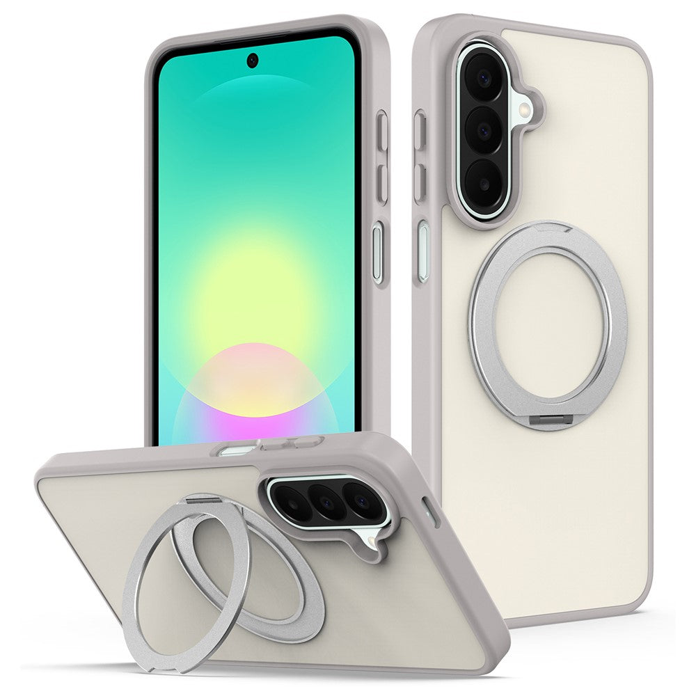 For Samsung Galaxy S26+ Case with Rotating Magnetic Kickstand PC + TPU Skin-Touch Phone Cover