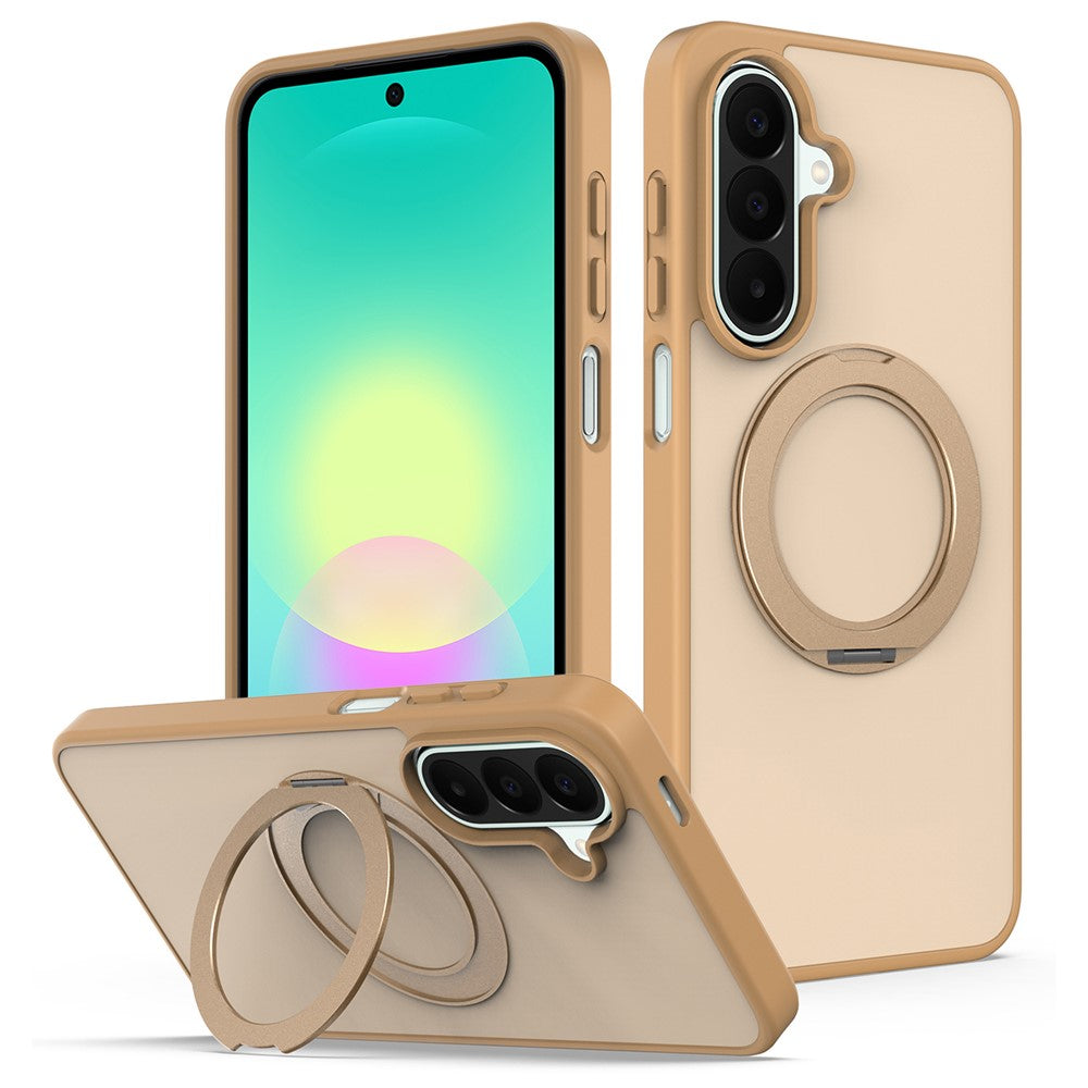 For Samsung Galaxy S26+ Case with Rotating Magnetic Kickstand PC + TPU Skin-Touch Phone Cover