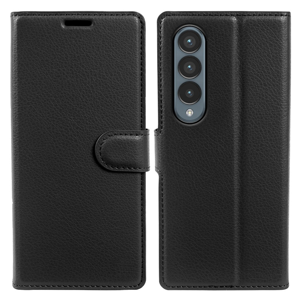 For Samsung Galaxy Z Fold4 5G Case Wallet Stand Litchi Texture Shockproof Leather Phone Cover