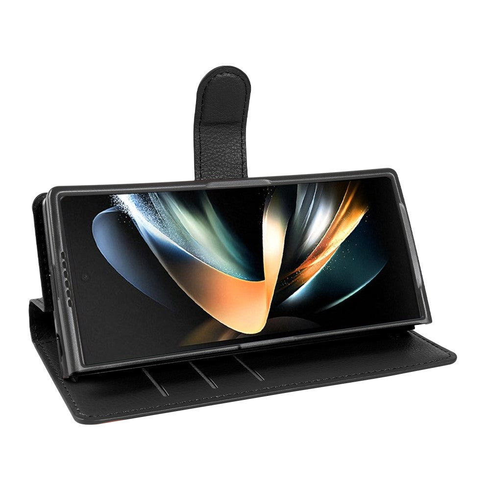 For Samsung Galaxy Z Fold4 5G Case Wallet Stand Litchi Texture Shockproof Leather Phone Cover