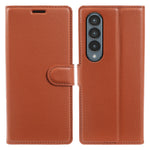 For Samsung Galaxy Z Fold4 5G Case Wallet Stand Litchi Texture Shockproof Leather Phone Cover