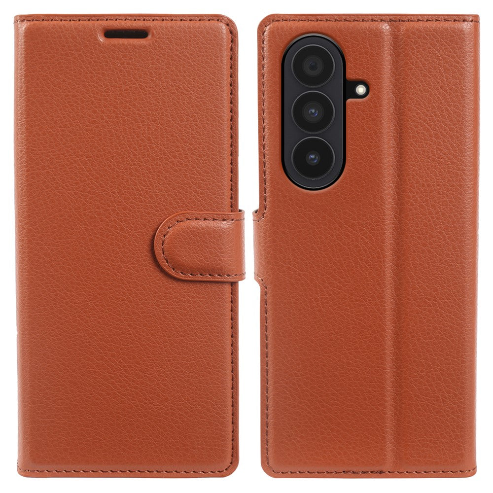 Til Samsung Galaxy Z Fold7 5G Etui Pung Stativ Litchi Tekstur Stødsikkert Læder Telefoncover