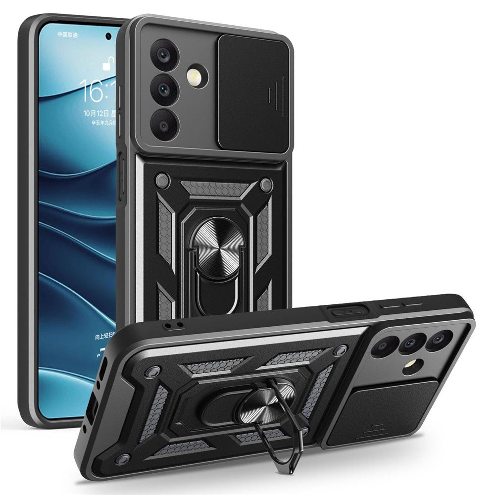 For Samsung Galaxy A18 5G  /  A18 4G  /  A17 5G  /  A17 4G Case with Slide Camera Lid PC + TPU Kickstand Phone Cover