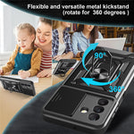 For Samsung Galaxy A18 5G  /  A18 4G  /  A17 5G  /  A17 4G Case with Slide Camera Lid PC + TPU Kickstand Phone Cover